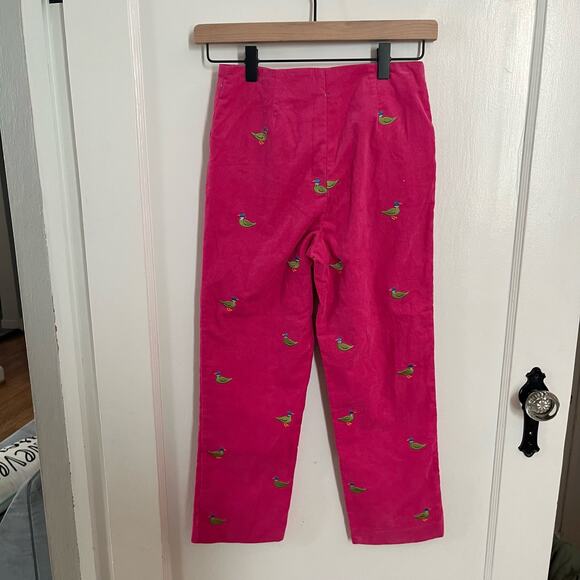 Girls Lilly Pulitzer White Tag Pink Duck Corduroy Pants size 8 - Picture 5 of 5